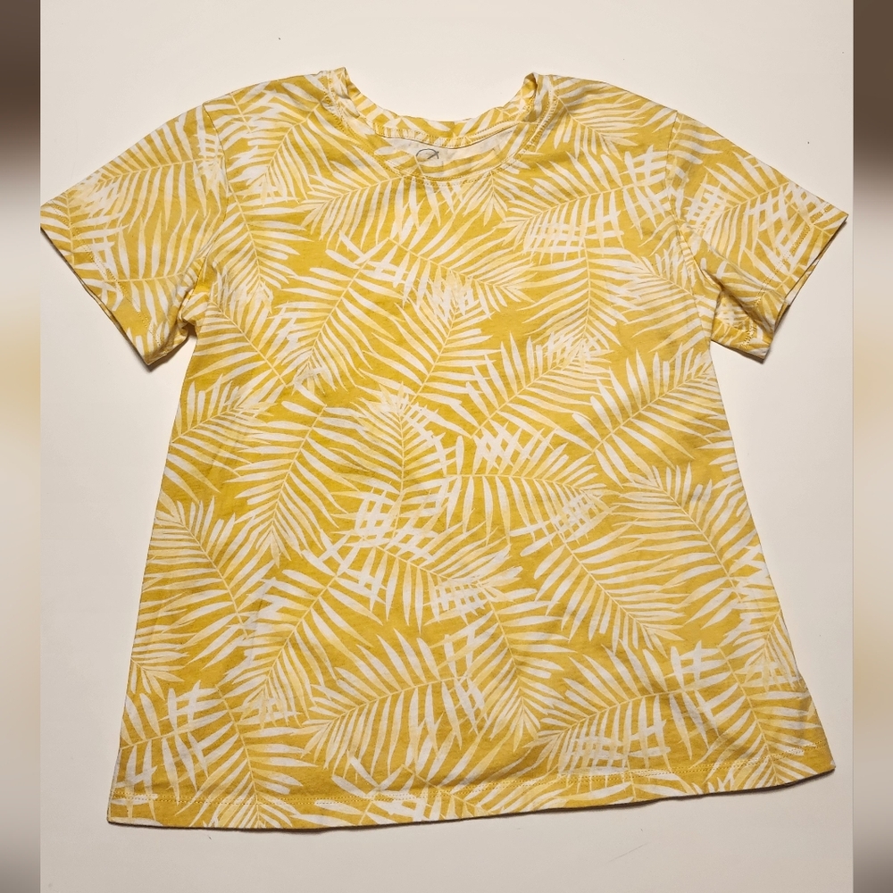 EcoThreads Yellow Leaf Print T-Shirt